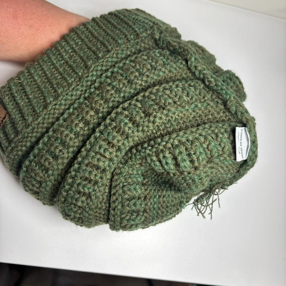 C.C Womens Acrylic Knit Beanie Hat Gorpcore One Size Olive Green